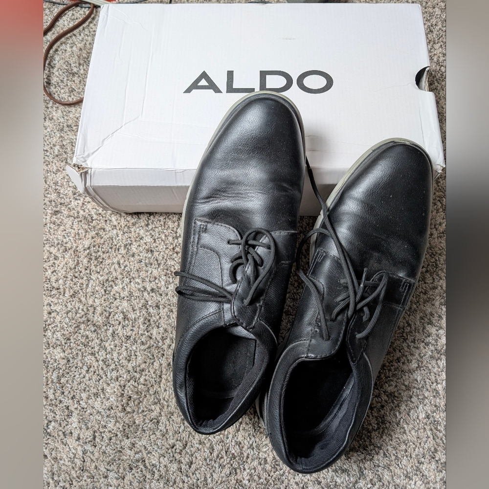 EUC Aldo Dividend Men's Casual Lace Up Shoes For Work, Black, US Size 10.5